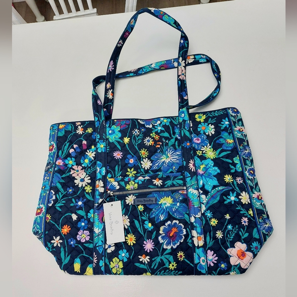 Vera Bradley Large Vera Tote Moonlight Garden NWT